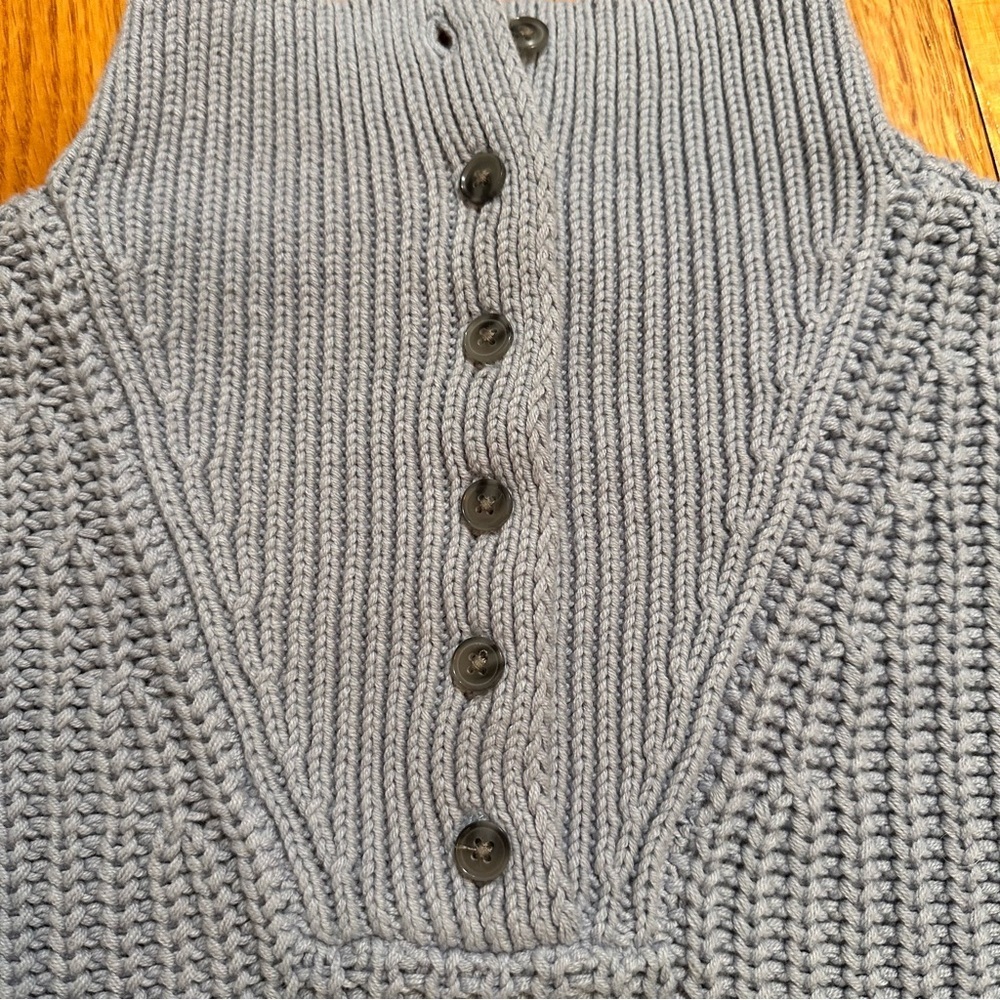 Haven Well Within fisherman sweater featuring a button-up mock neck. Sz M (a1) - Picture 7 of 16